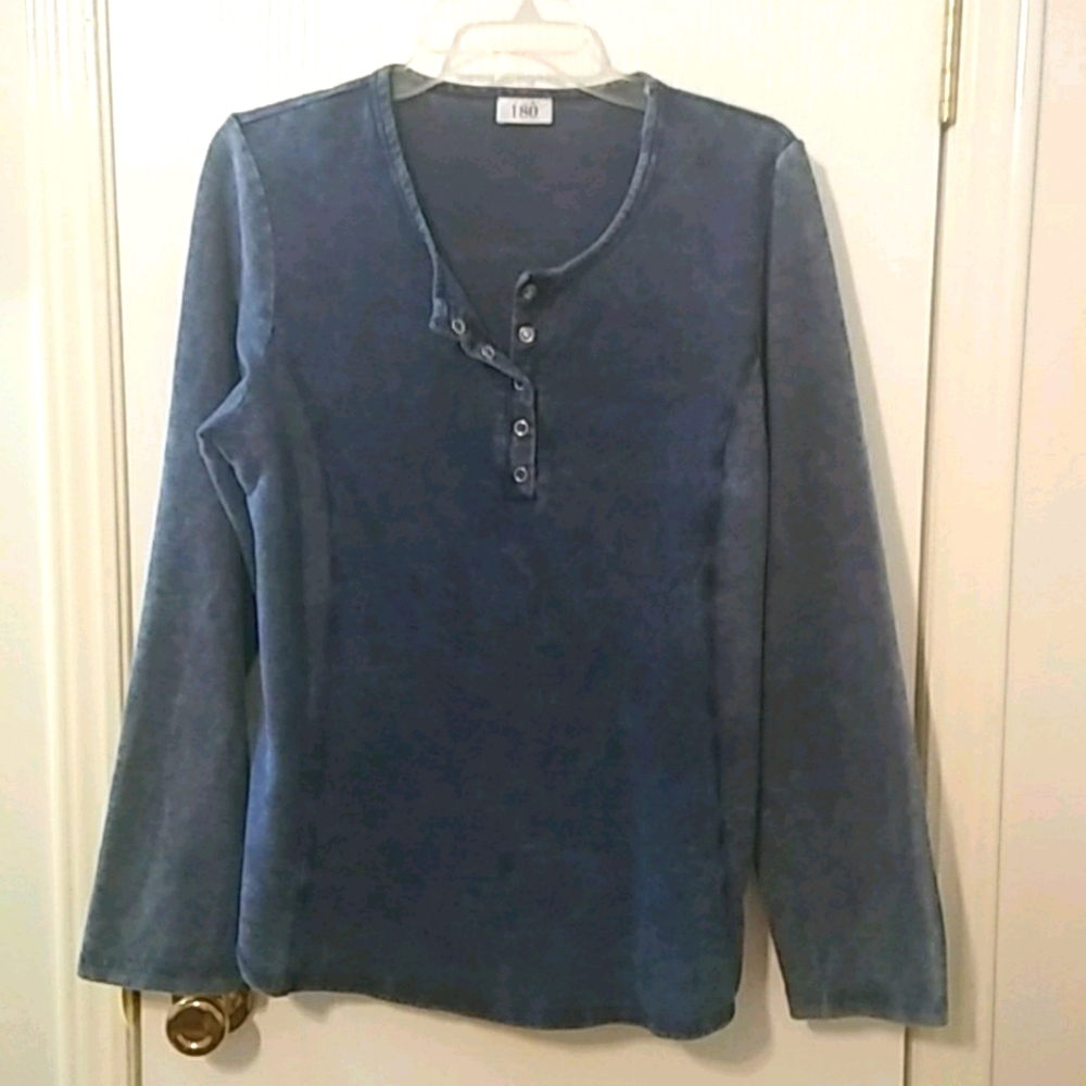 180 Women's blue long sleeve shirt
